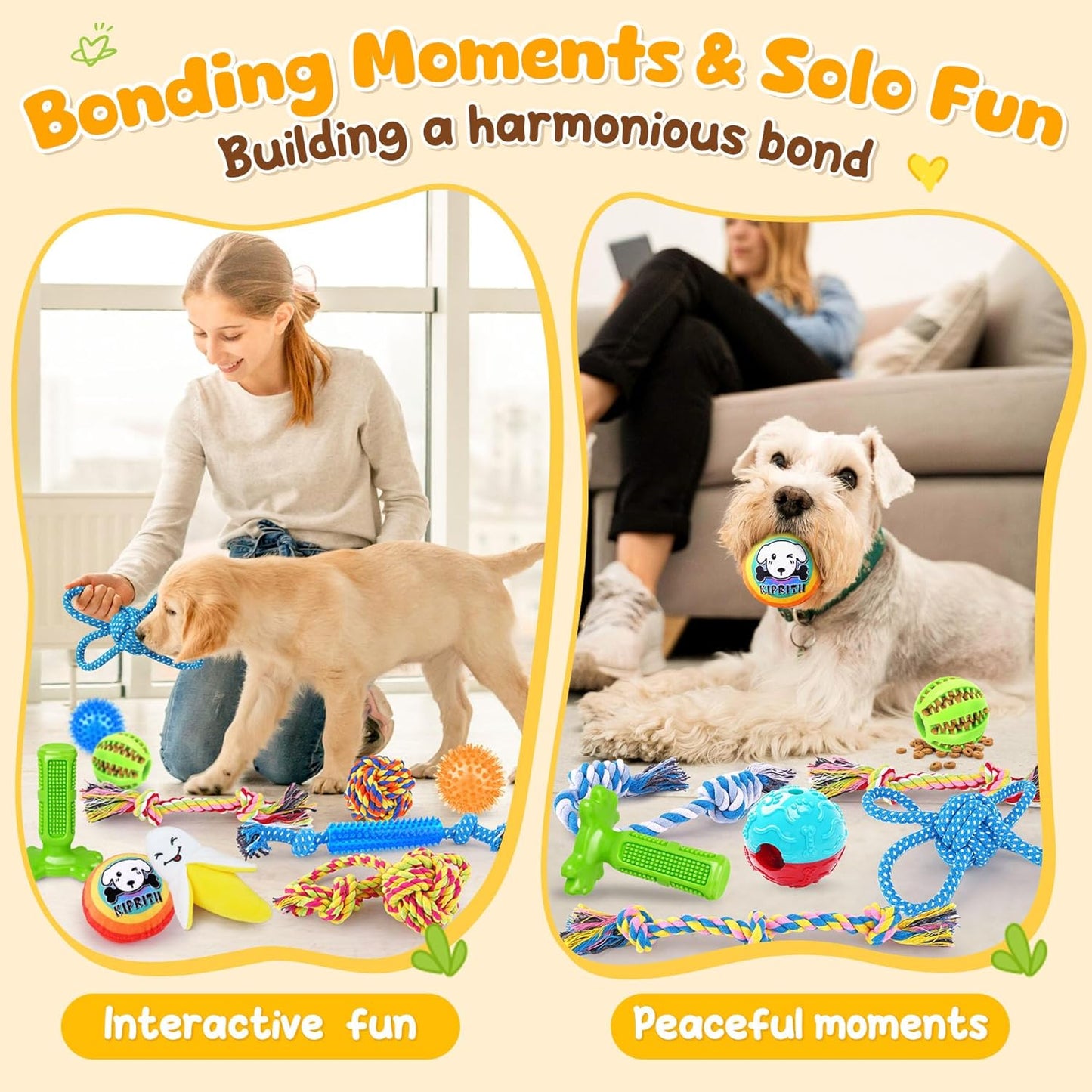 25 Pack Various Puppy Dog Toys for Teething, Entertainment & Interaction, Puppy Chew Toys Pack with Rope Toy, Treat Balls and Dog Squeaky Toys for Puppies & Small Dogs