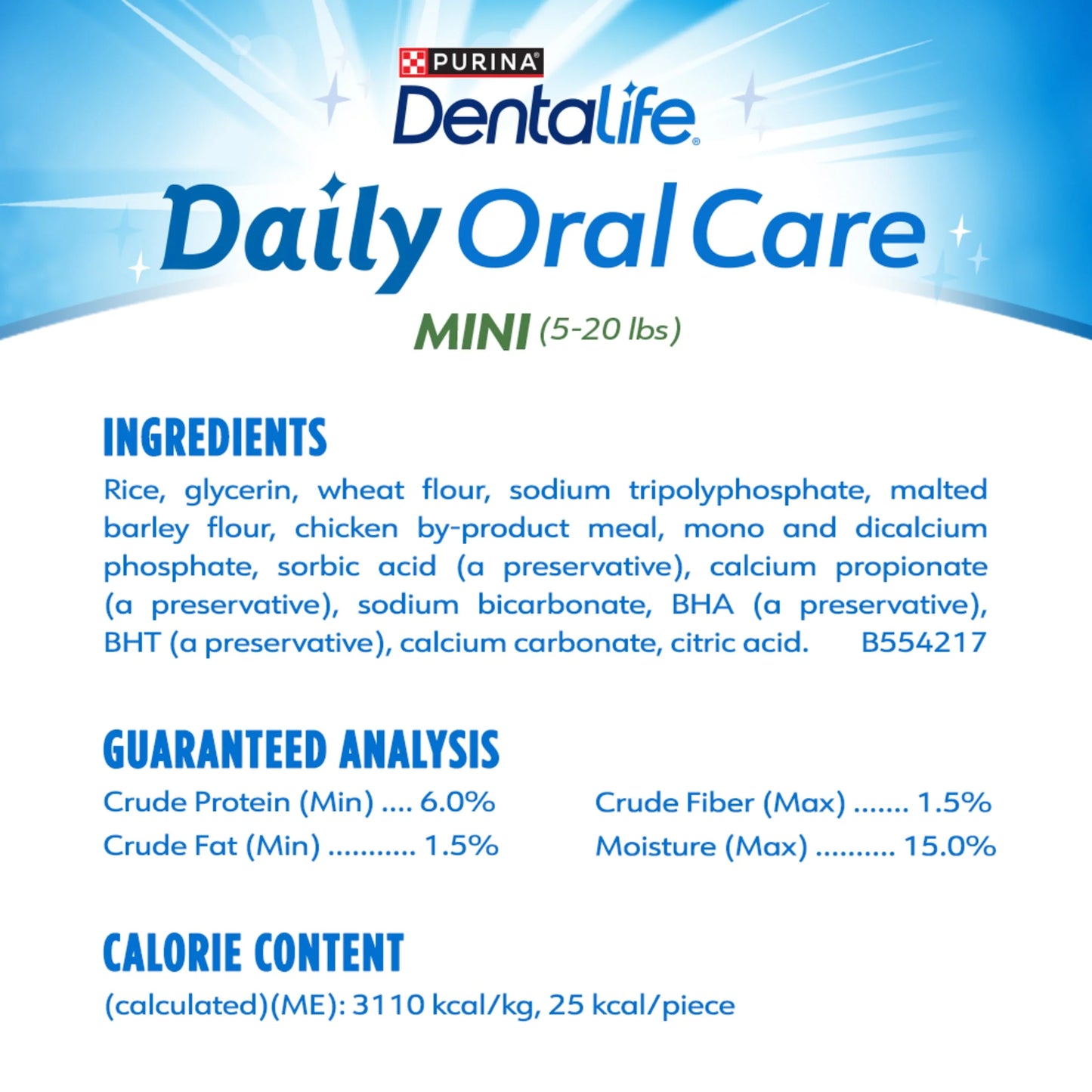 Purina Daily Oral Care Mini & Toy Dog Treats with Chicken Chews, 6.8 Oz Pouches, 24 Count (4 Pack)
