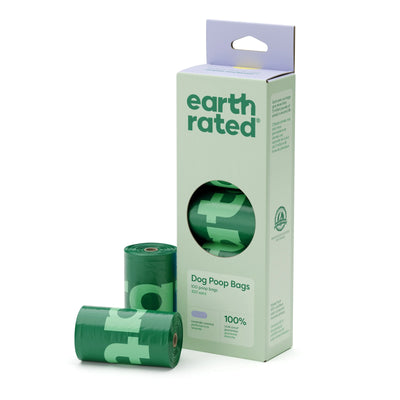 Leak-Proof Dog Poop Bags, Lavender, 100 Count on 5 Single Refill Rolls