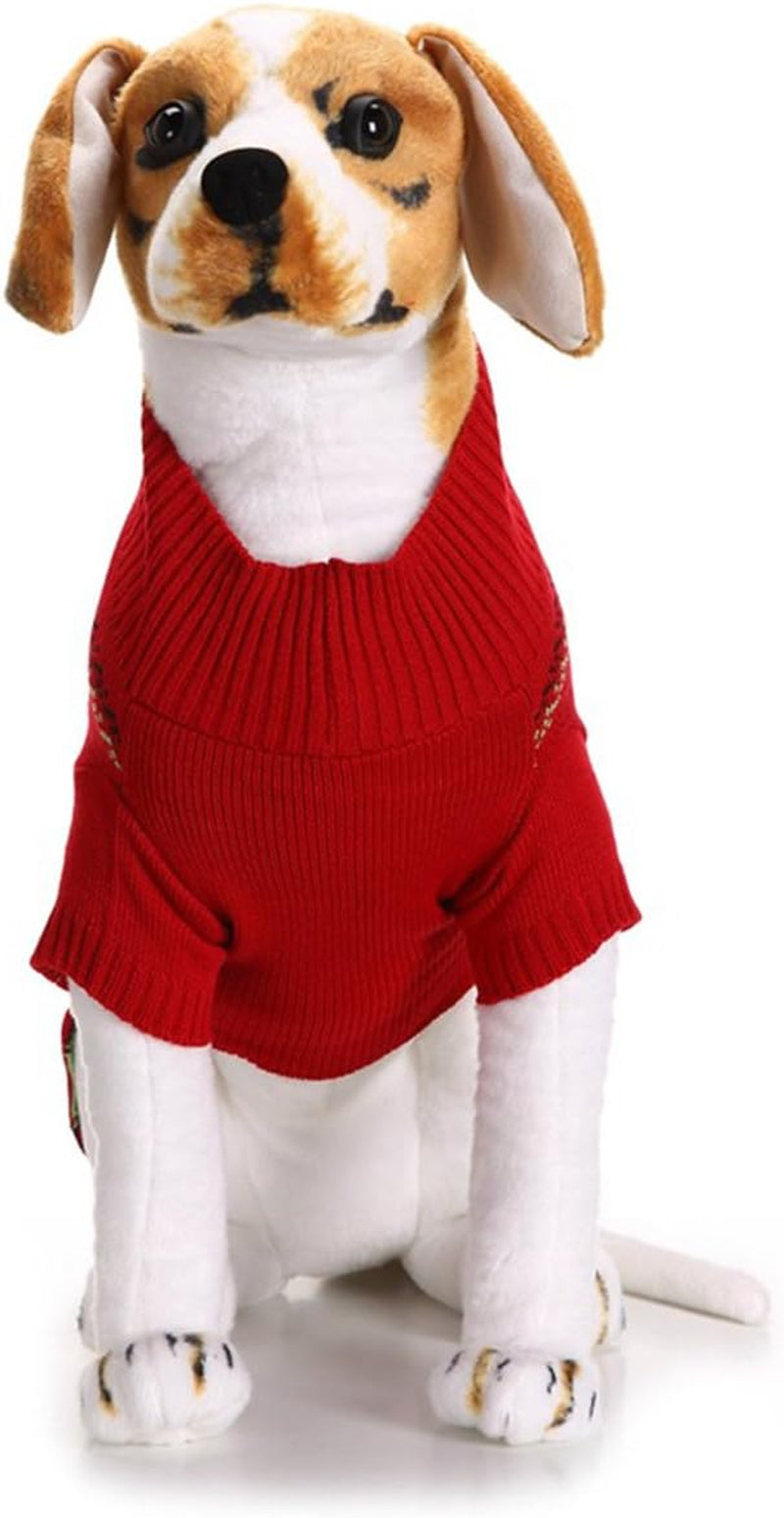 Dog Sweater Pet Clothes for Dogs Christmas Reindeer, Red, XXS