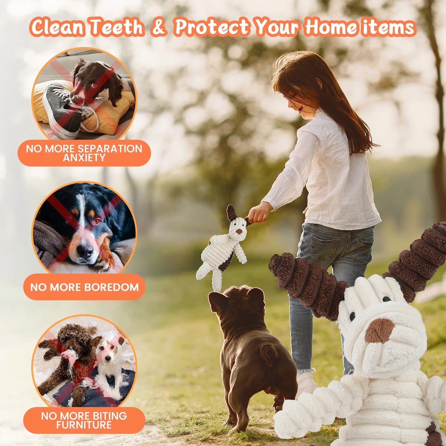 Dog Toys for Small Dogs ,10 Pack Puppy Chew Toys for Teething and Training with Plush Squeaky Toys, Treat Ball and Rope Toys to Keep Them Busy，White Dog