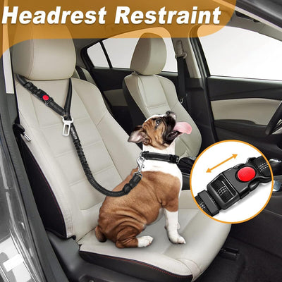 3 Piece Set Dog Seat Belt Retractable Dog Car Seatbelts Adjustable Pet Seat Belt