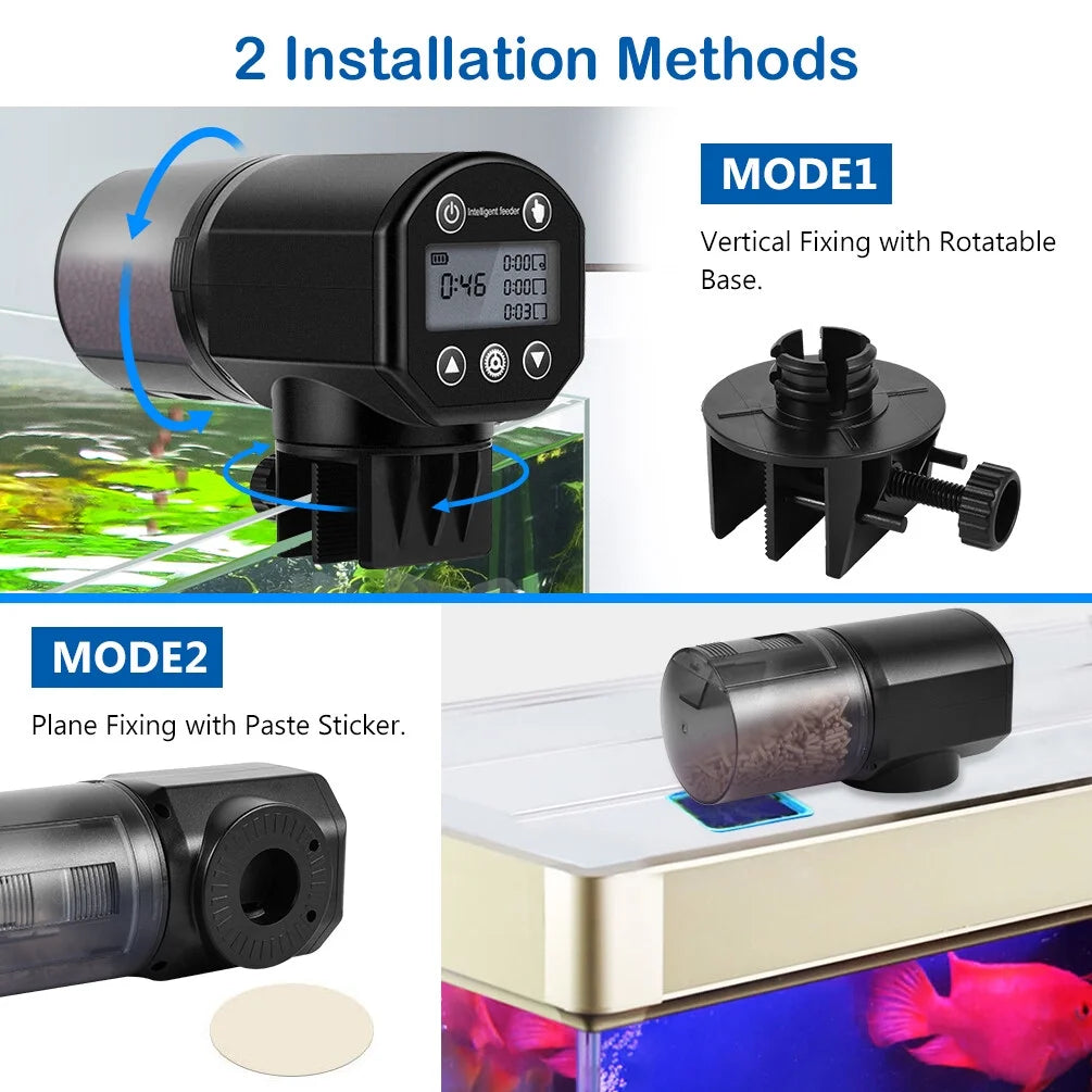 Fish Feeder 200Ml Capacity Rechargeable Timer Automatic Feeder for Aquarium, Fish Tank