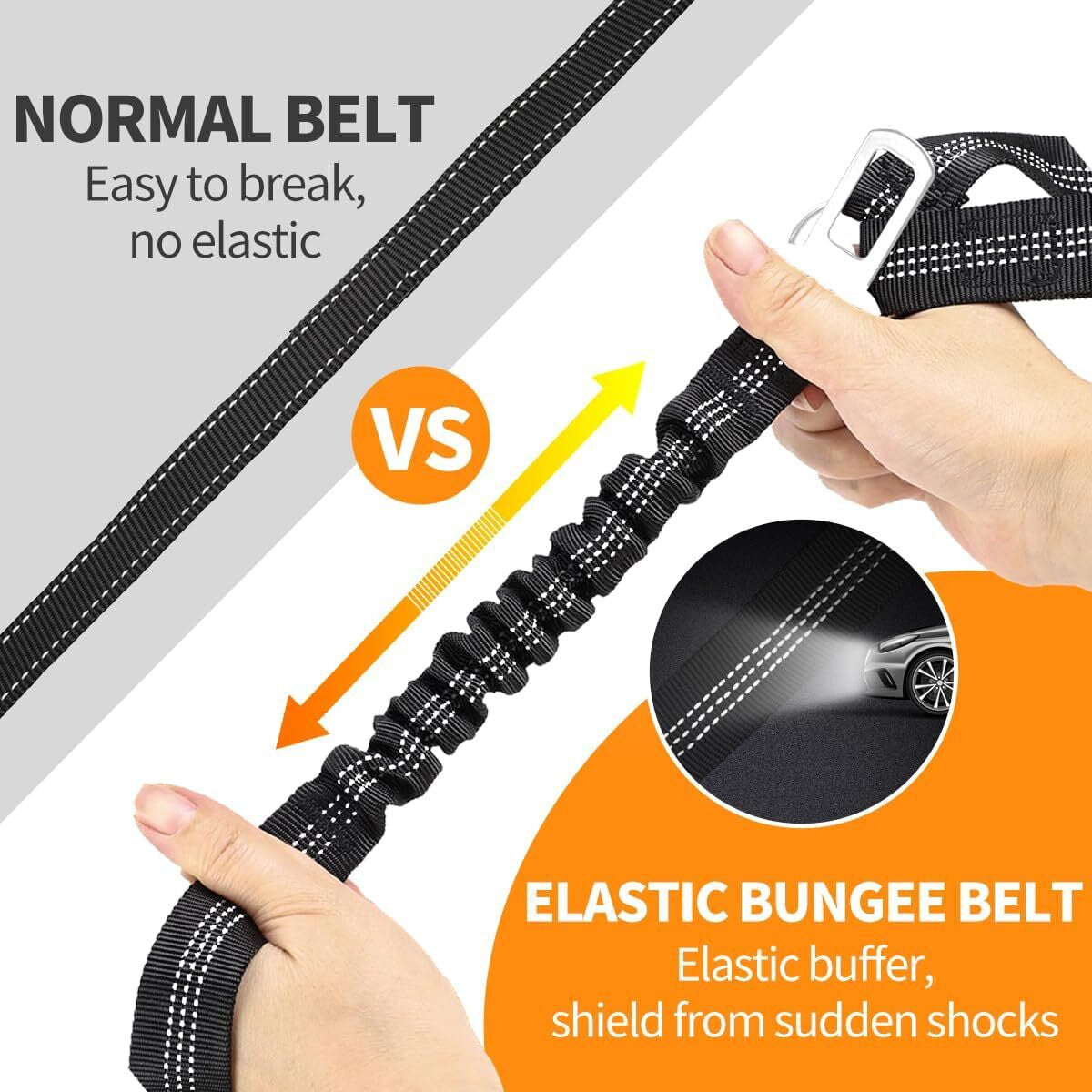 3 Piece Set Dog Seat Belt Retractable Dog Car Seatbelts Adjustable Pet Seat Belt