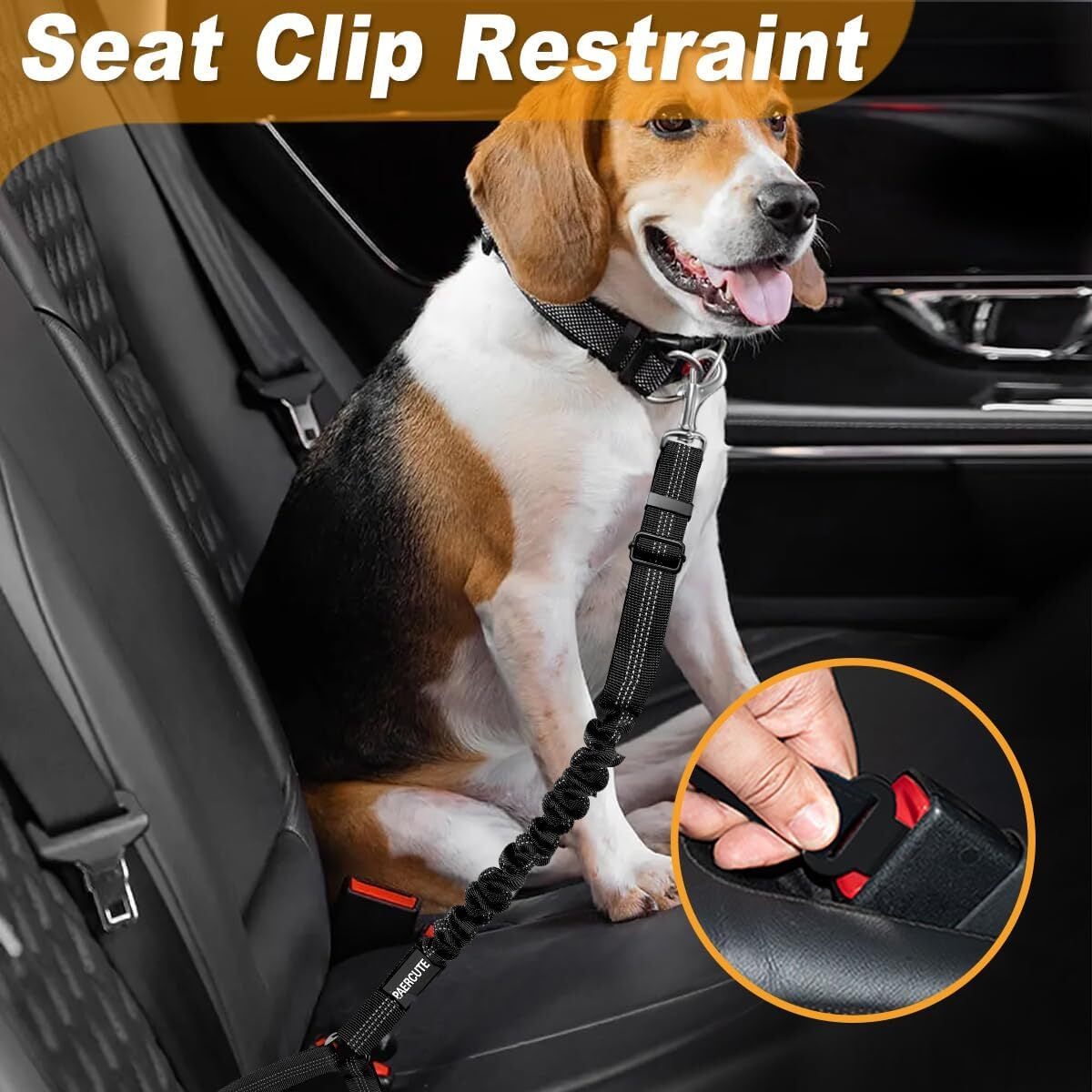 3 Piece Set Dog Seat Belt Retractable Dog Car Seatbelts Adjustable Pet Seat Belt