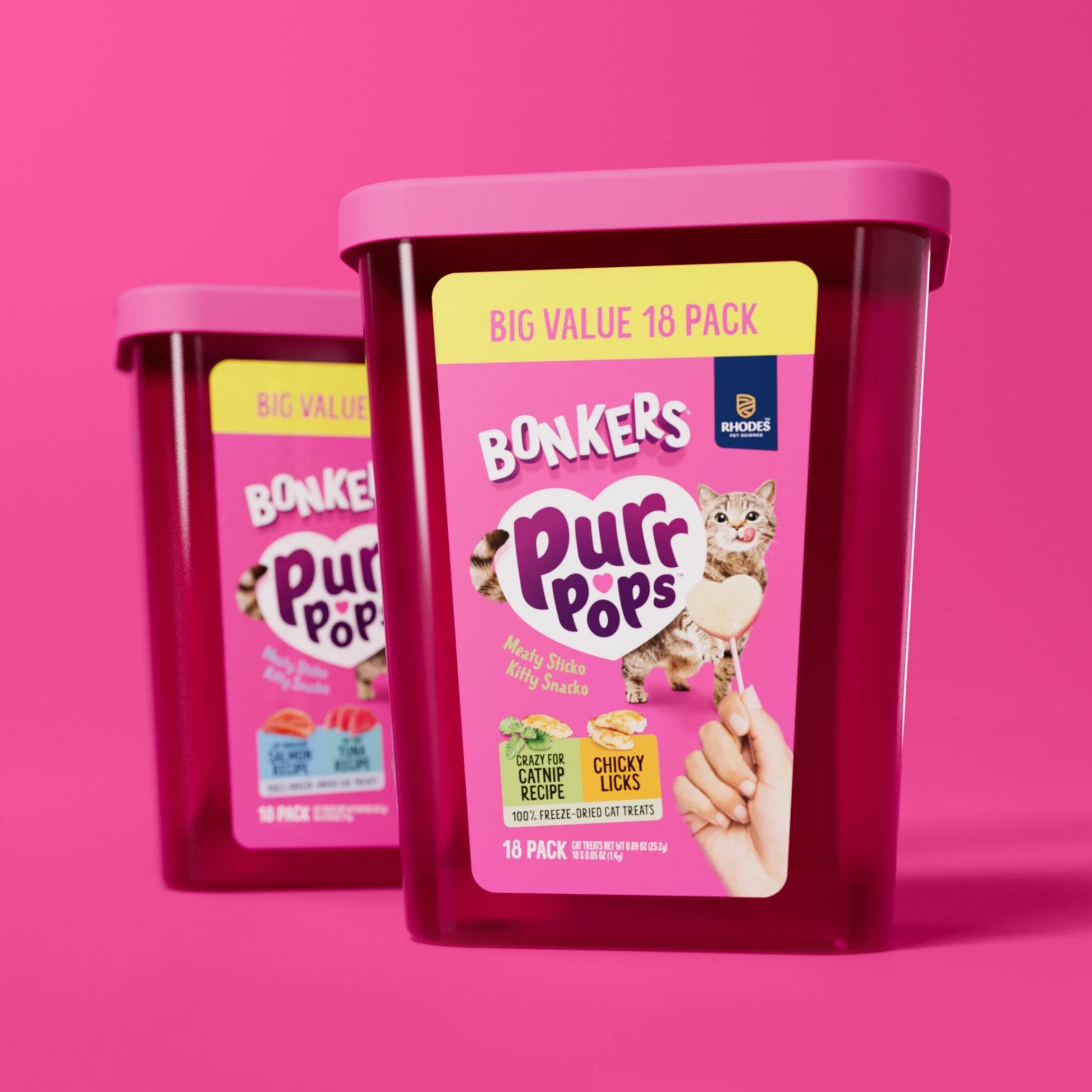 Purrpops, Freeze Dried Chicken & Dried Catnip Lollipops Cat Treats, 18 Pieces