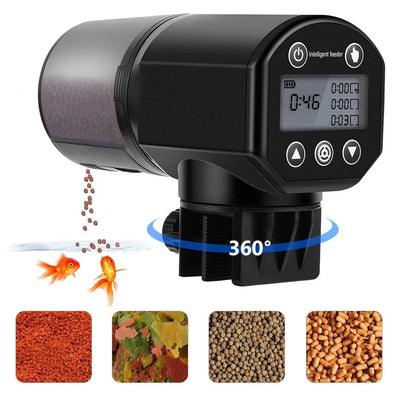 Fish Feeder 200Ml Capacity Rechargeable Timer Automatic Feeder for Aquarium, Fish Tank