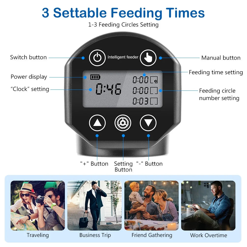 Fish Feeder 200Ml Capacity Rechargeable Timer Automatic Feeder for Aquarium, Fish Tank