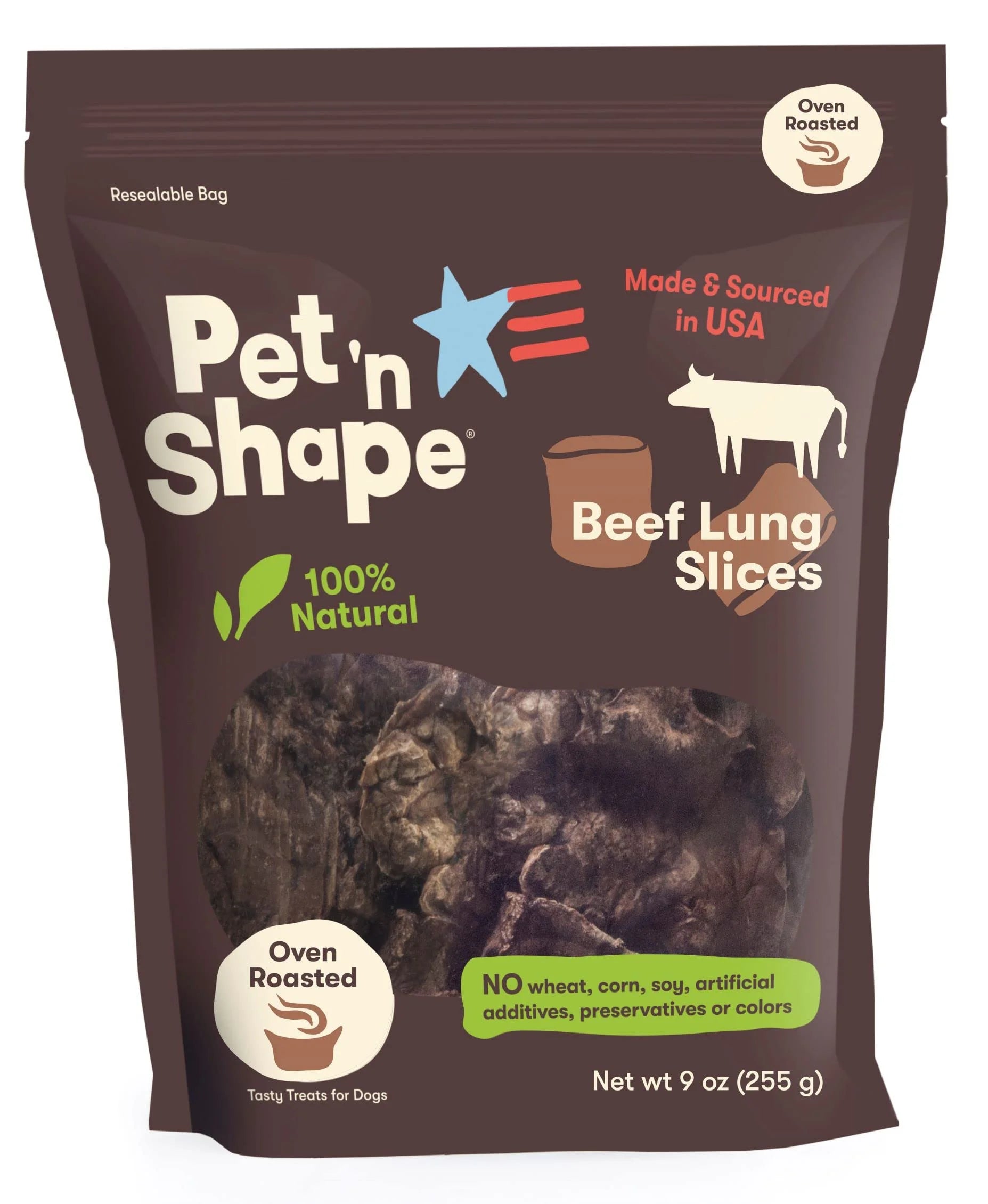 Beef Lung Dog Treats – Made and Sourced in the USA - Natural Healthy Treats, 9 Ounce