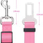 2 Packs Adjustable Length Pet Dog Cat Car Seat Belt Pet Seat Belt Pet Accessories for Dogs Cats and Pets (Pink)