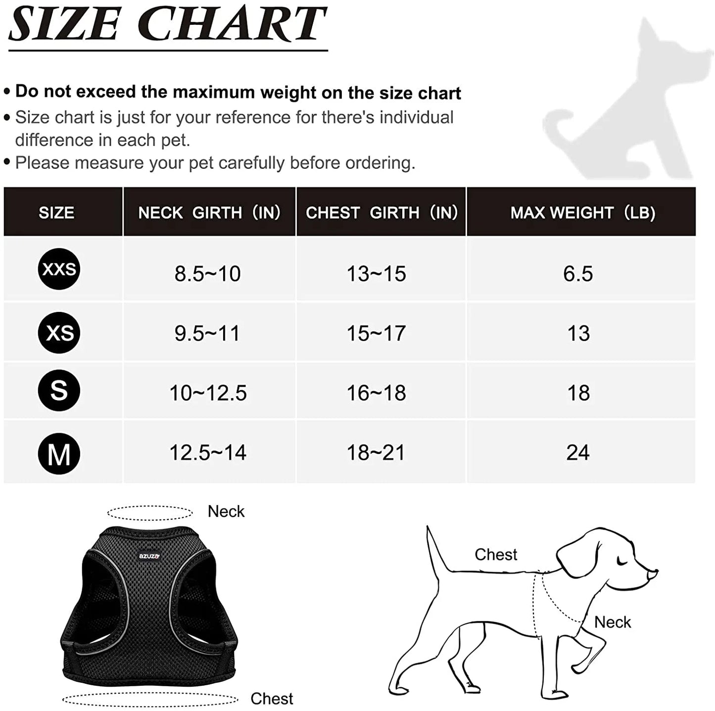 Dog Harness for Small & Medium Dogs Reflective Step in Puppy Harness Black